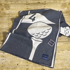 Faribault Mill Golf Wool Blanket Throw • NETJETS Exclusive • NWT • USA Made